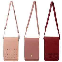 24 Wholesale Wholesale Women's Crossbody Mobile Phone Bag In 3 Assorted Styles