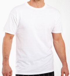 24 Pieces Men's White Crew Neck T-Shirt, Size Small - Mens T-Shirts