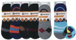 48 Wholesale Mens No Show Loafer Socks Size 10-13 Assorted Prints, Priced Per Pair