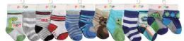 144 Wholesale Toddler Boys Crew Socks Size 6-12 Months