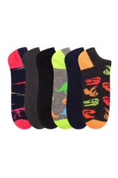 360 Wholesale Men's Fashion No Show Novelty Socks Size 10-13