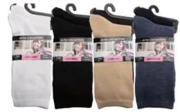 120 Wholesale Womens 9-11 Assorted Color Basic Crew Socks