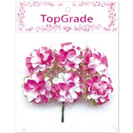 96 Wholesale Decorative Paper Flower Hot Pink