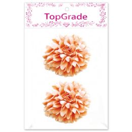 144 Wholesale Satin Flower Peach Two Count