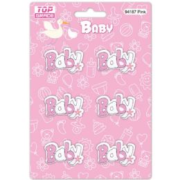 96 Bulk Wooden Decoration Baby Pink Letter Baby
