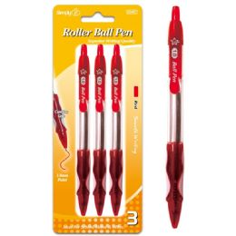 96 Wholesale Three Pack Roller Pen With Cushion Grip