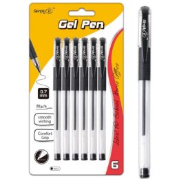 97 Wholesale Six Count Gel Ink Black With Soft Grip