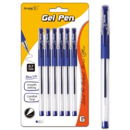97 Wholesale Six Count Gel Ink Bluewith Soft Grip