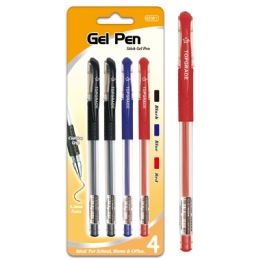 96 Wholesale Four Pack Gel Pen Assorted With Cushion Grip