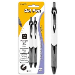 96 Wholesale Retractable Fast Dry Gel Pen Black