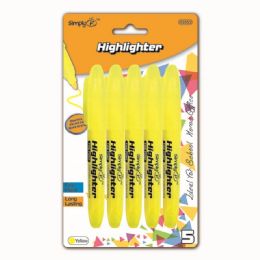 96 Bulk Five Piece Highlighter Yellow