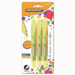 96 Wholesale Three Count Highlighter Yellow