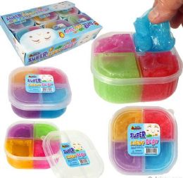 12 Wholesale 4-Color Super Light Clay Slimes