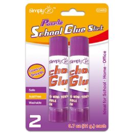 96 Wholesale Two Pack Purple Glue Stick