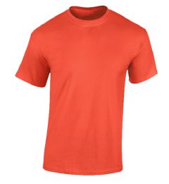 24 Wholesale Men's Fruit Of The Loom Burnt Orange Cotton T-Shirts, Size Medium