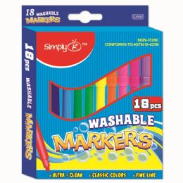 96 Wholesale Eighteen Piece Washable Markers