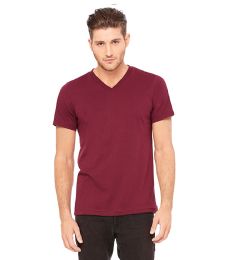 24 Wholesale Men's Red V Neck T-Shirt, Size Large