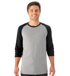 24 Wholesale Men's Jerzees TrI-Blend Baseball T-Shirts, Size Small