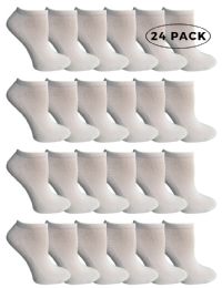 Yacht & Smith Women's Cotton White No Show Ankle Socks