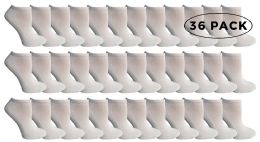 36 Pairs Yacht & Smith Women's NO-Show Cotton Ankle Socks Size 9-11 White - Womens Ankle Sock