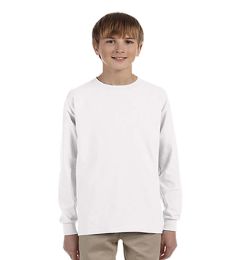 24 Pieces Youth White Long Sleeve T-Shirt, Size Medium - Boys T Shirts