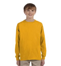 24 Pieces Youth Gold Long Sleeve T-Shirt, Size Medium - Boys T Shirts