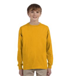 24 Pieces Youth Gold Long Sleeve T-Shirt, Size Large - Boys T Shirts