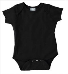 24 Pieces Infant Black Cotton Onesie, Size S - Baby Apparel