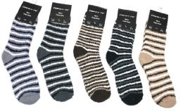180 Pairs Mens Stripe Color Fuzzy Socks - Men's Fuzzy Socks