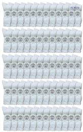 72 Pairs Yacht & Smith King Size Men's Cotton Terry Cushion Crew Socks, Sock Size 13-16 White - Big And Tall Mens Crew Socks