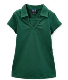 48 Pieces Girls Hunter Green Uniform Top Assorted Sizes - Girls School Uniform Shirts