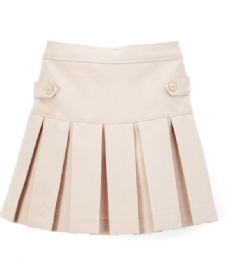 12 Wholesale Girls' Khaki Uniform Skirts In Sizes 7-14