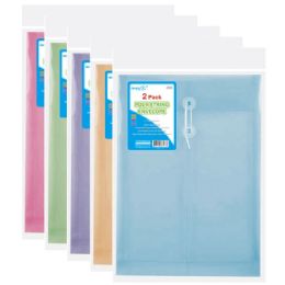 96 Pieces Two Count Poly String Envelope Letter Size Clear - Folders and Report Covers