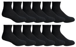 Yacht & Smith Men's Cotton Black Ankle Socks