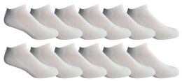 Yacht & Smith Men's Cotton White No Show Ankle Socks