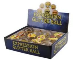 48 Wholesale Emoji Expression Printed Bouncing Ball