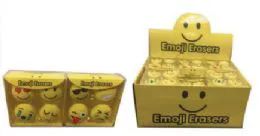 48 Wholesale 4 Pack Mini Emoji Erasers