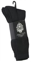 60 Wholesale Men's Black Cotton Crew Socks