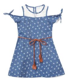 6 Pieces Girls' Indigo Jean Dress In Size 7-14 - Girls Dresses and Romper Sets