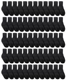 240 Pairs Yacht & Smith Kids Value Pack Of Cotton Crew Socks Size 2-4 Black - Boys Crew Sock