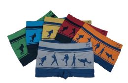 48 Wholesale Boy's Sport Printed Boxer Briefs