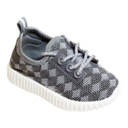 9 Units of Kids Diamond Knit Jogger In Gray - Boys Sneakers