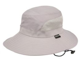 12 Wholesale Ponytail Outdoor Bucket Hats With Partial Mesh And Chin Cord