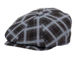 12 of Cotton Check Newsboy Caps
