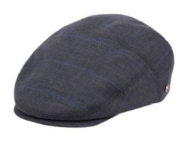 12 Wholesale Cotton Slim Fit Six Panel Check Ivy Caps In Navy