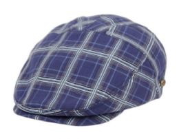 12 of Cotton Slim Fit Six Panel Check Ivy Caps In Navy