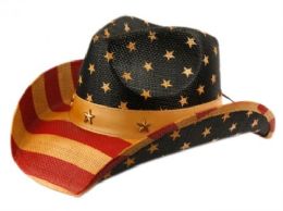 4 Wholesale American Flag Cowboy Hats
