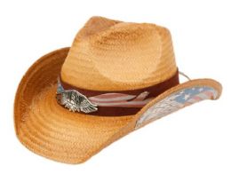 12 Pieces Fashion Cowboy Hats With Eagle Badge And Flag Trim Band - Cowboy & Boonie Hat