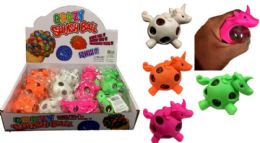 72 Wholesale Mesh Squish Ball With Water Beads Unicorn