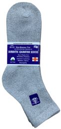 Yacht & Smith Men's Loose Fit NoN-Binding Soft Cotton Diabetic Gray Quarter Ankle Socks Size 10-13